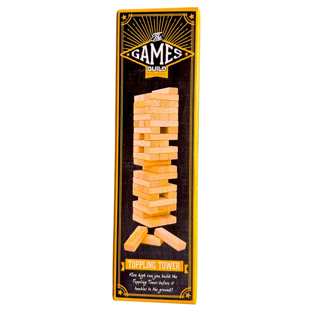 The Games Guild Toppling Tower 54 Wooden Blocks Sealed In Box Prof. Puzzle